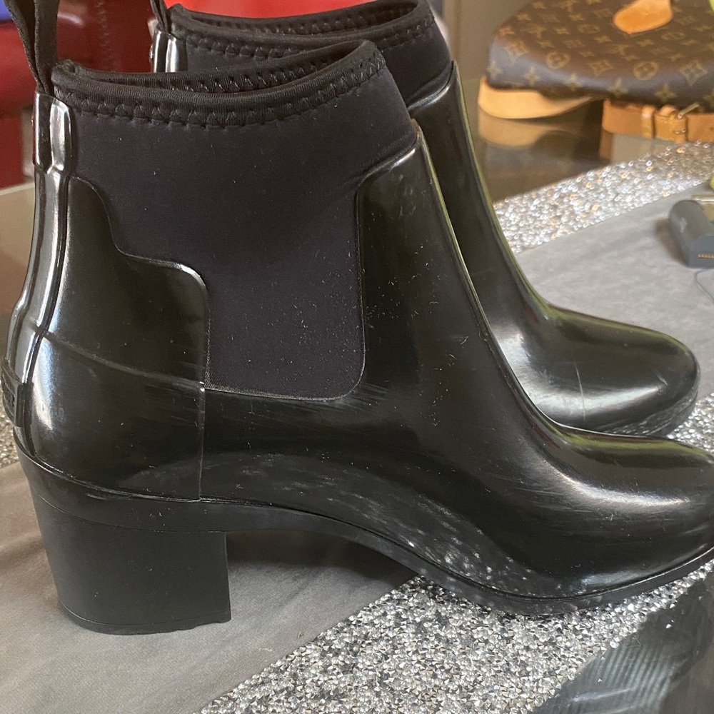 Hunter Black Ankle Rain Boots